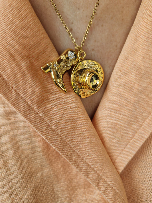 Gold 'Western' Charm Necklace