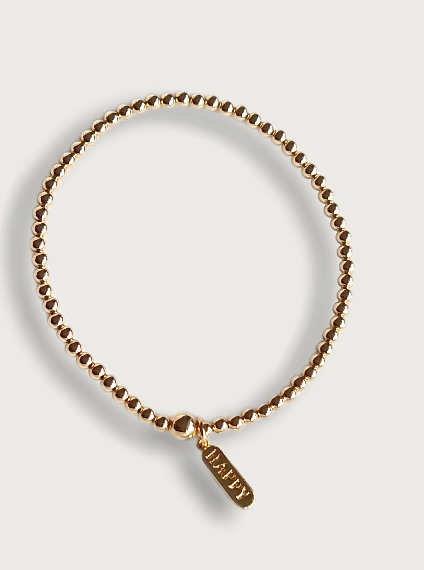 Gold Bobble Bracelet - Gold Happy Pill