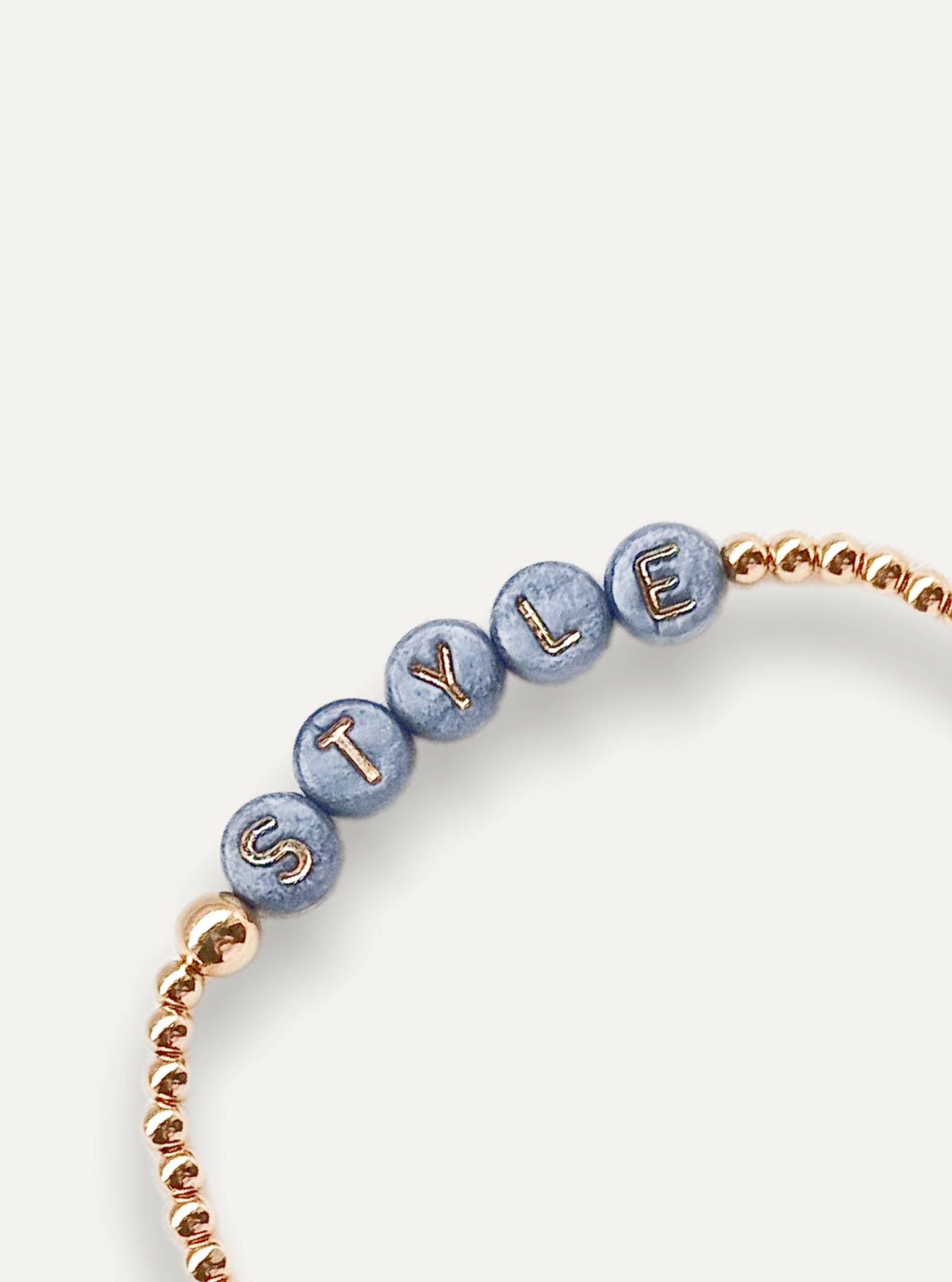 Gold Bobble & Grey 'Letter' Bracelet