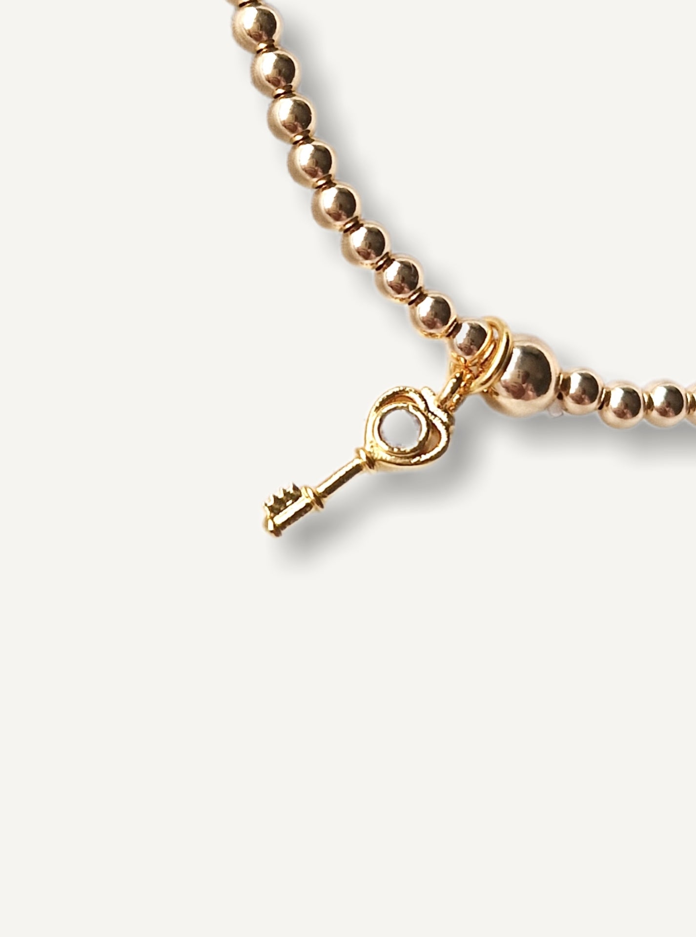 Gold Bobble Bracelet - Gold Key