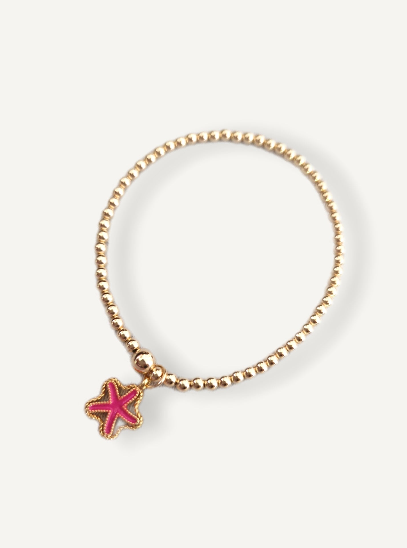 Gold & Neon Pink Starfish Bracelet