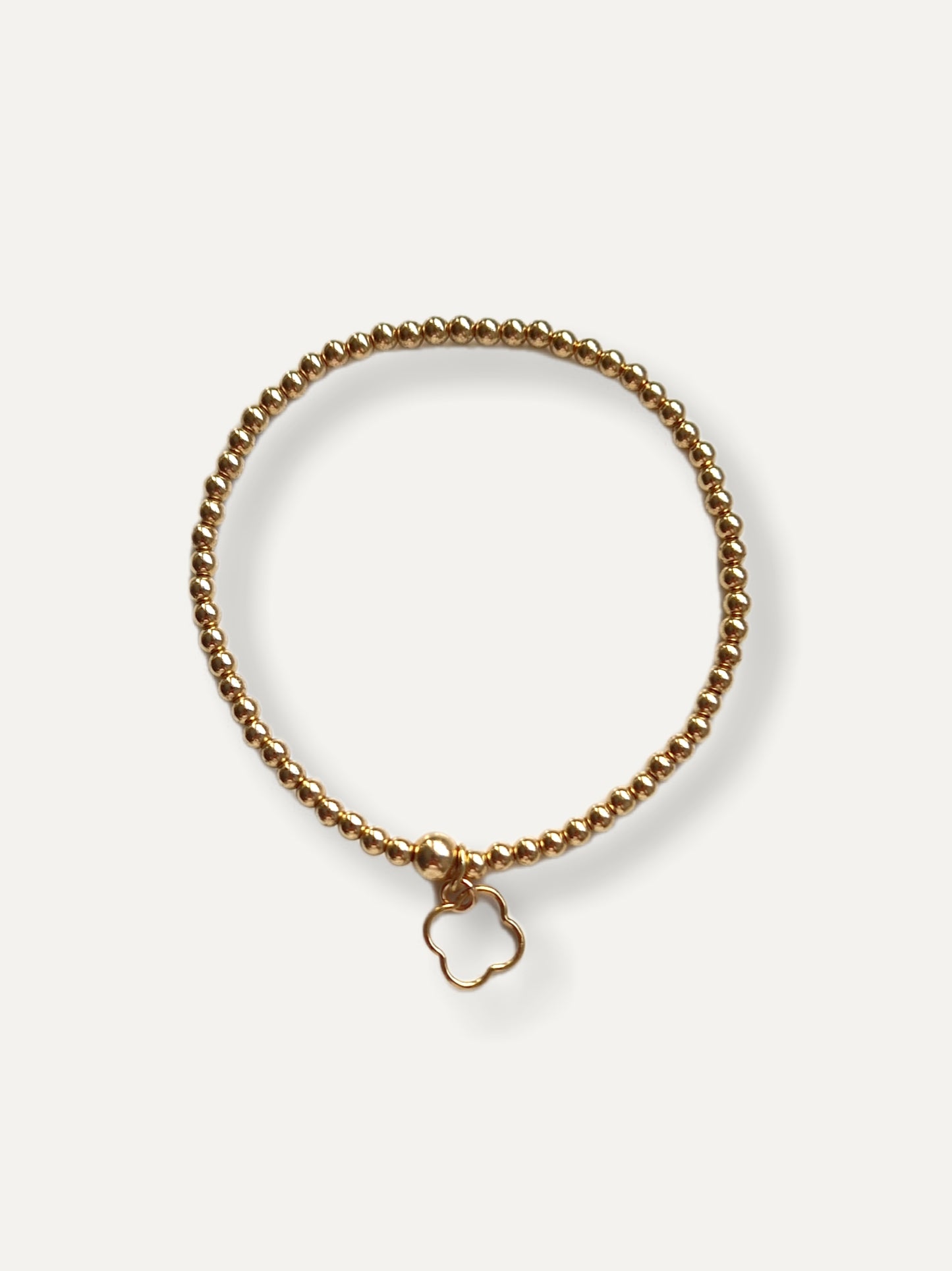 Gold Bobble Bracelet - 'Clover' Frame