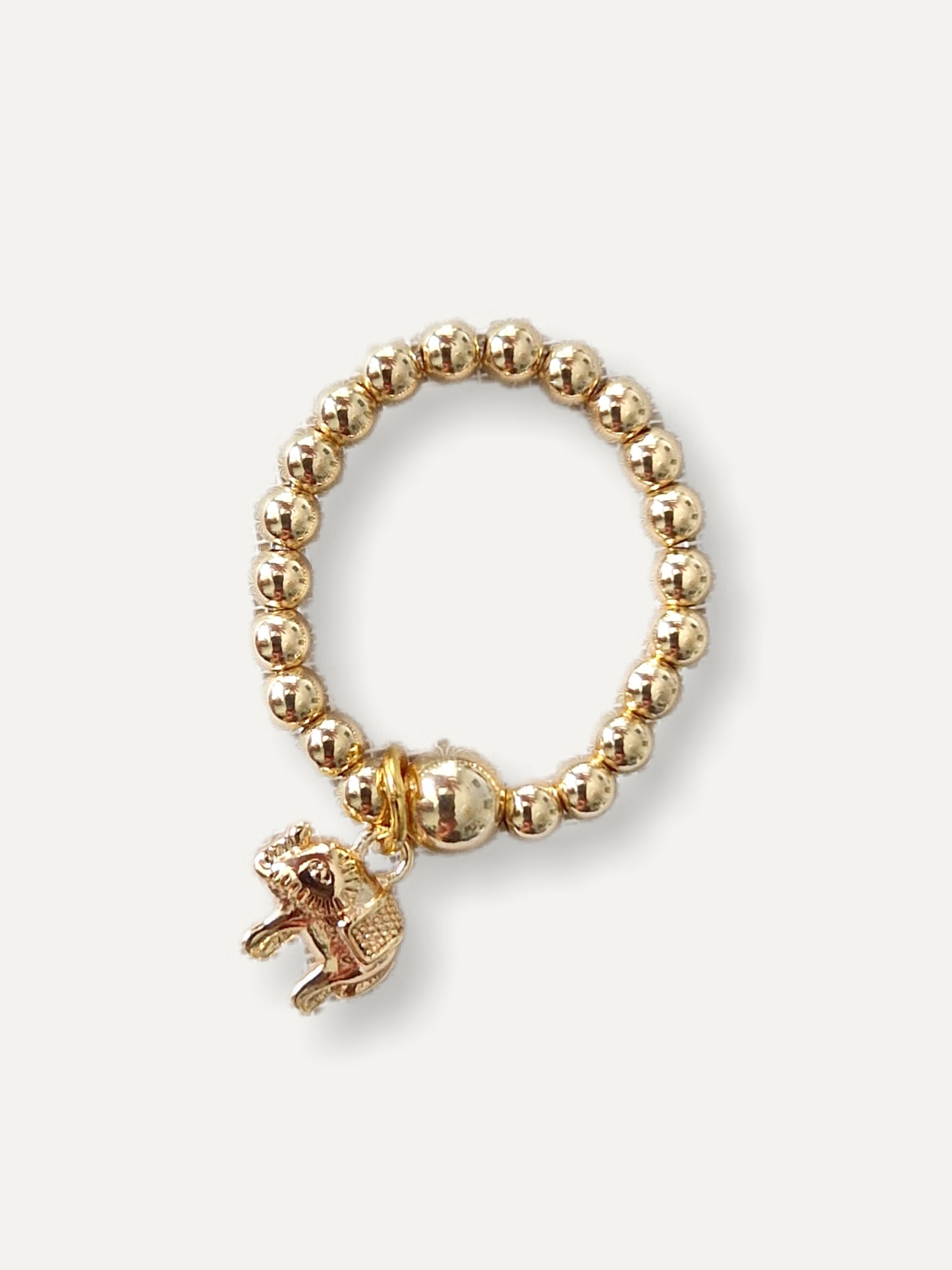 Gold Bobble Ring - Gold 'Nelly' Elephant