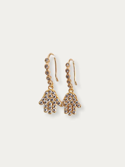 Crystal Hook Earring - Crystal Hand