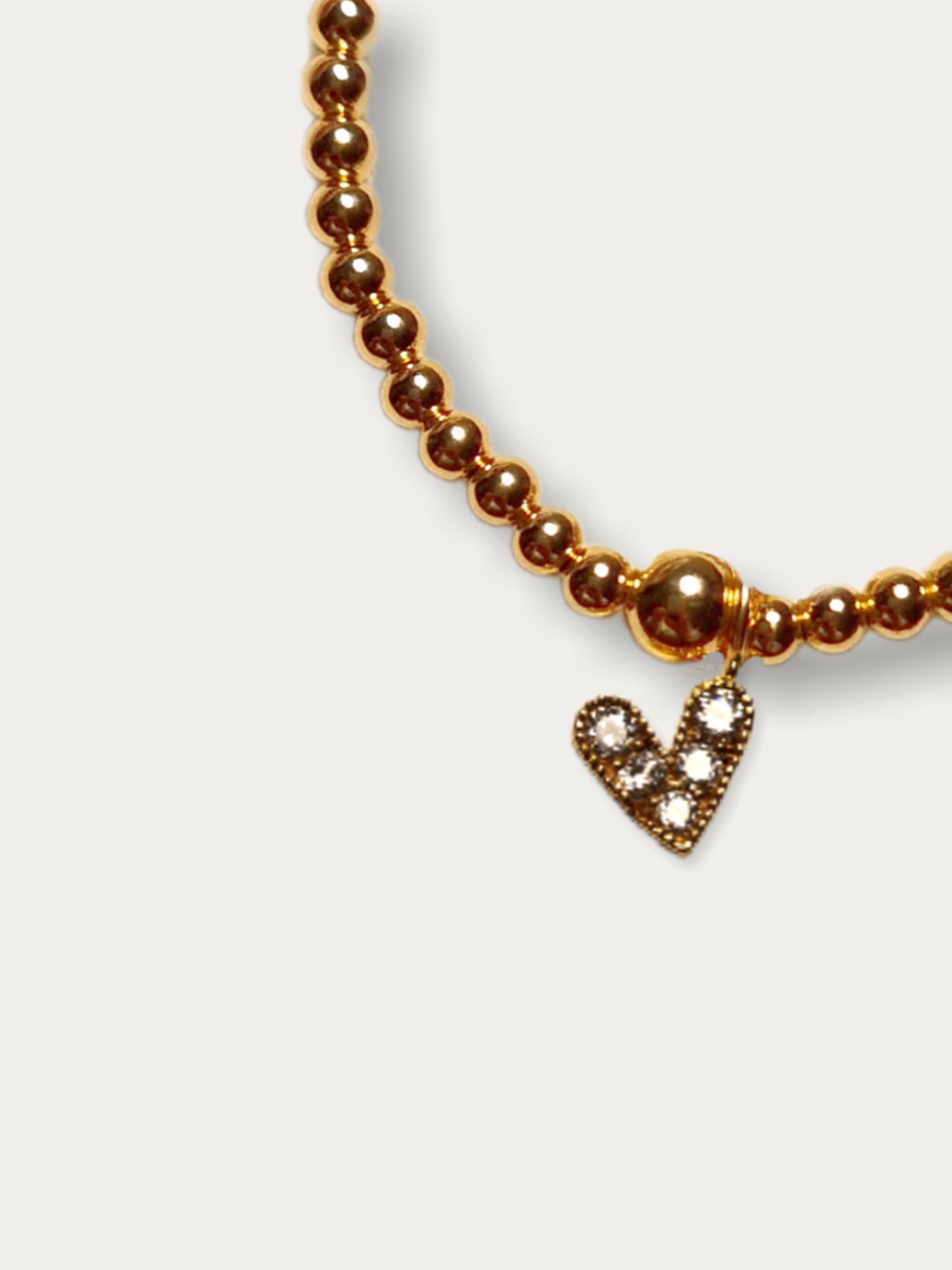 Gold Bobble Bracelet- 'Love Story' Heart (various colours)