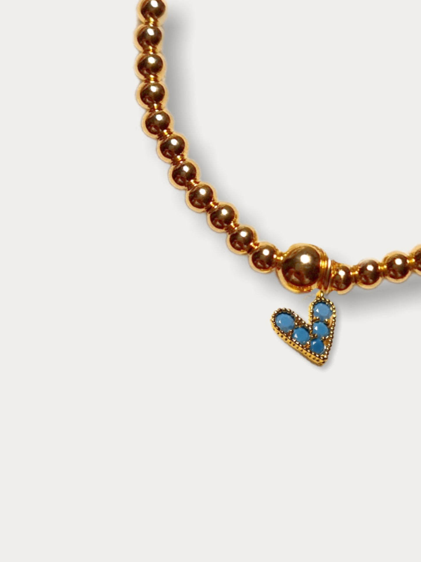 Gold Bobble Bracelet- 'Love Story' Heart (various colours)