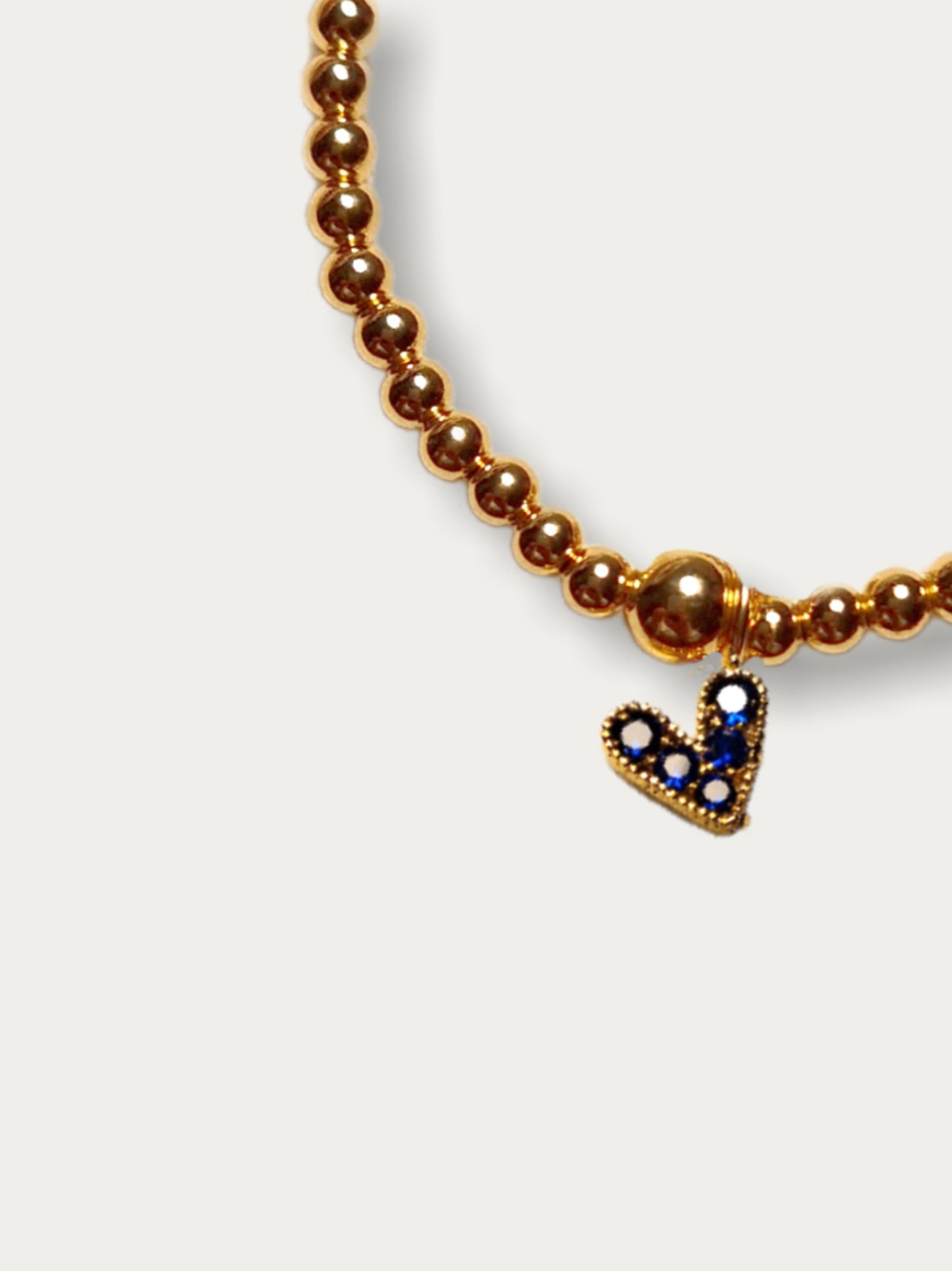 Gold Bobble Bracelet- 'Love Story' Heart (various colours)