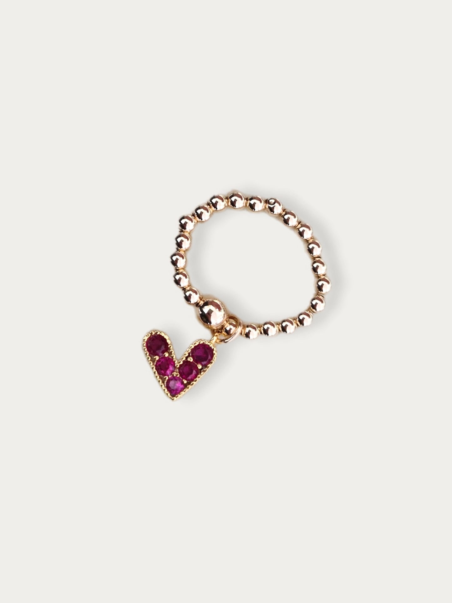 Gold Bobble Ring - 'Love Story' Heart (4 colours)