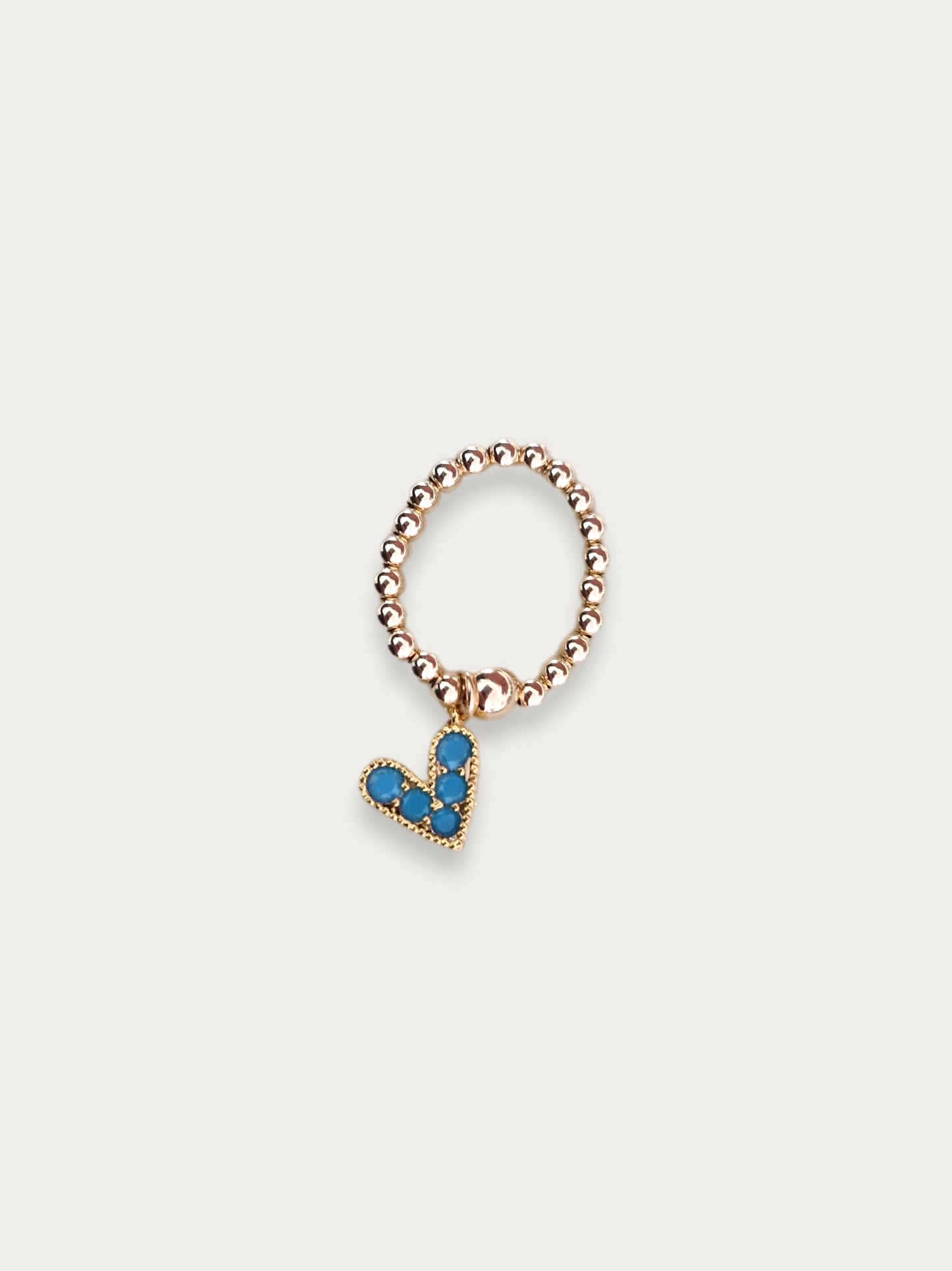 Gold Bobble Ring - 'Love Story' Heart (4 colours)