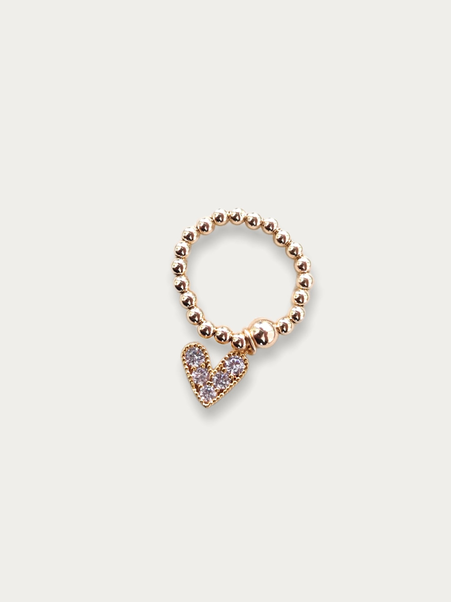 Gold Bobble Ring - 'Love Story' Heart (4 colours)