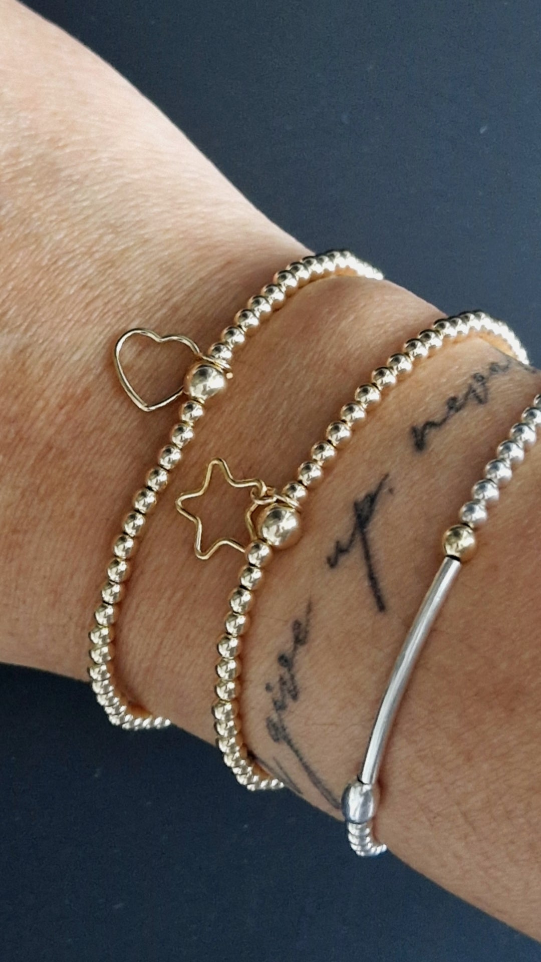 Gold Bobble Bracelet - 'Star' Frame