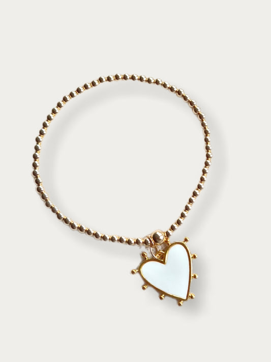 Gold Bobble Bracelet - 'Angel Love' Charm