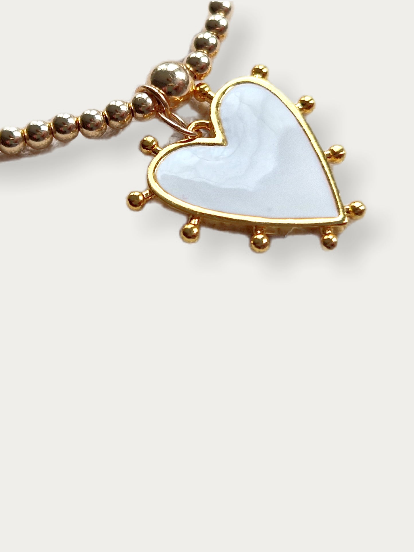 Gold Bobble Bracelet - 'Angel Love' Charm