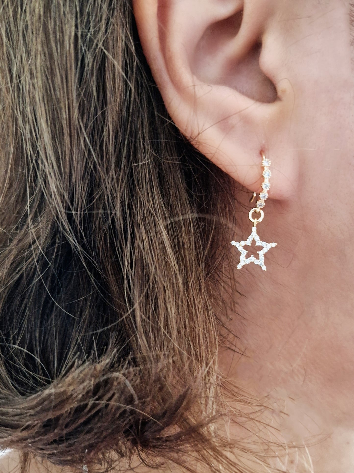 Crystal Hook Earring - Crystal Star